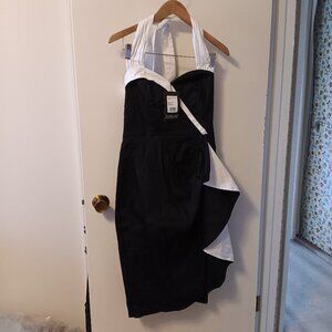 Collectif Bl/Wh Wiggle Dress, M, NWT